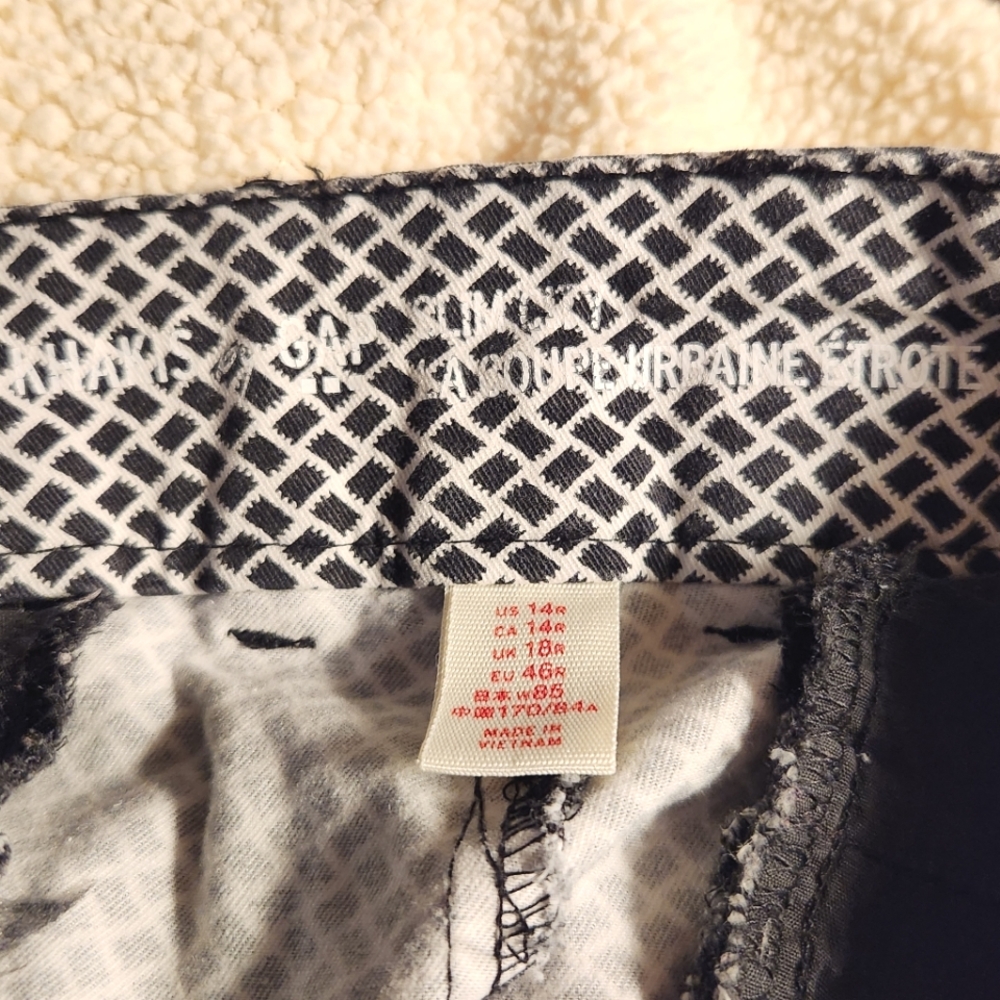 Pants Gap Black And White Patterned Slim City Kha… - image 5